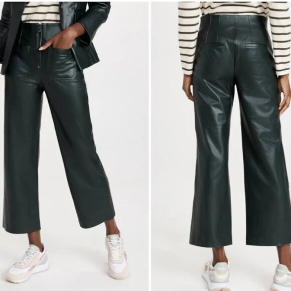 Veronica Beard Pants - Veronica Beard emerald green faux leather pants